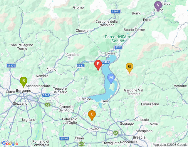 Carte étendue Lac d'Iseo